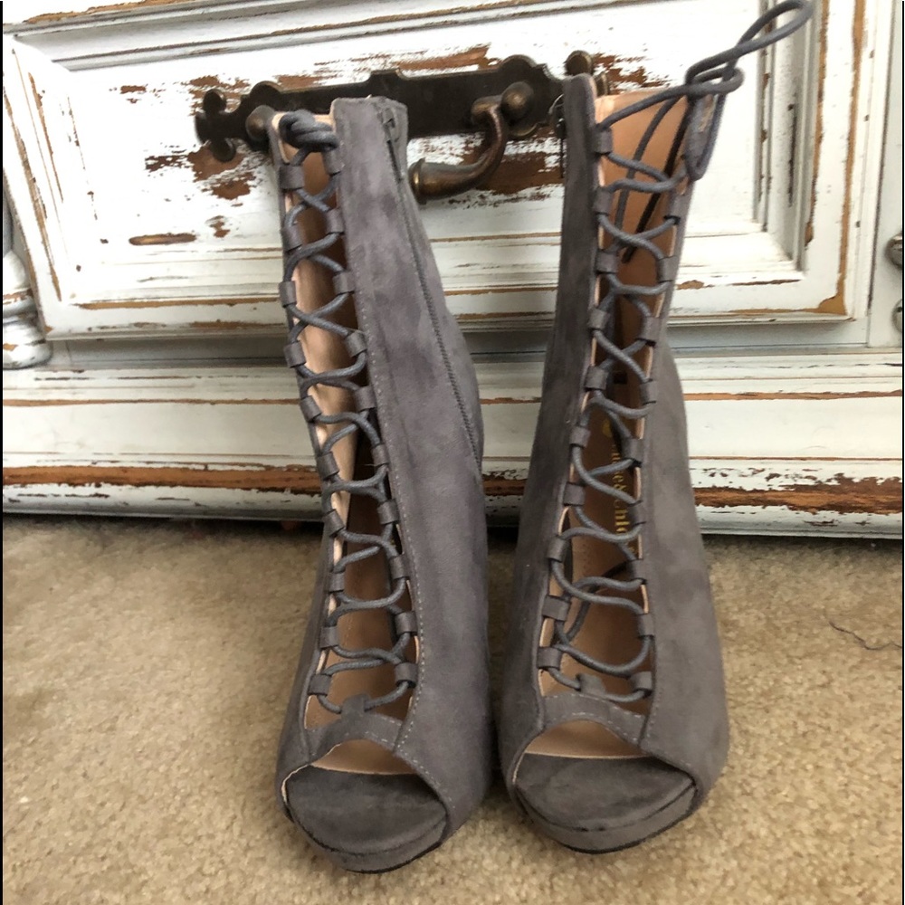 Lace up booties
